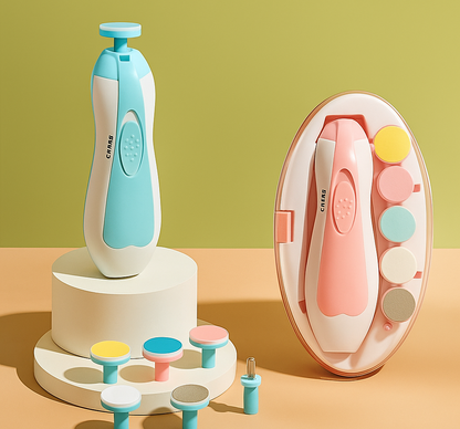Baby Nail Grooming Kit | 2 Speed | 6 Heads | With LED & Travel Cap