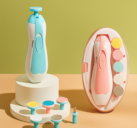 Baby Nail Grooming Kit | 2 Speed | 6 Heads | With LED & Travel Cap
