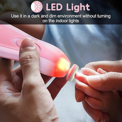 Baby Nail Grooming Kit | 2 Speed | 6 Heads | With LED & Travel Cap